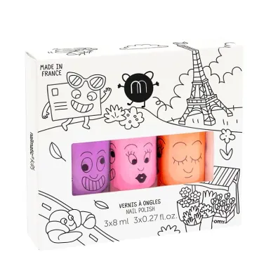 Kids Paris Neon zestaw lakier�w do paznokci Marshi + Dolly + Flamingo