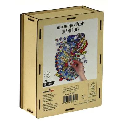 Puzzle 195 drewniane Kameleon Recent Toys