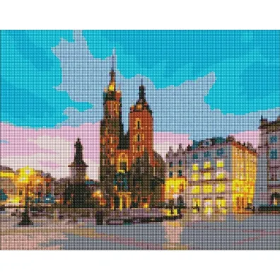 Ideyka Diamentowa mozaika - Krak�w wieczorem 40x50cm