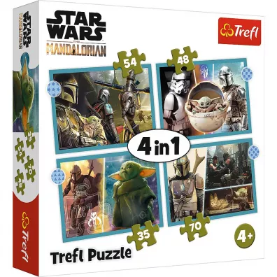 Puzzle 4w1 Mandalorian Star Wars Trefl