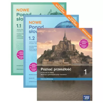 Pakiet: Nowe Ponad s�owami. Cz�� 1 i 2, Pozna� przesz�o��. Liceum i technikum. Klasa 1. Edycja 2024 - Adam Szweda, Anna R�wny, Krzysztof Kowalewski, Ma�gorzata Chmiel, Marcin Pawlak, Ryszard Kulesza, Joanna Ko�cierzy�ska, Aleksandra Wr�blewska