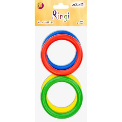 Aliga Ringi drewniane 7,5cm 4 szt