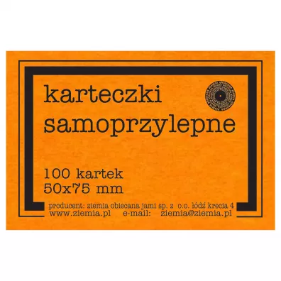 Ziemia Obiecana Karteczki samoprzylepne fluo 50x75mm pomaraczowe