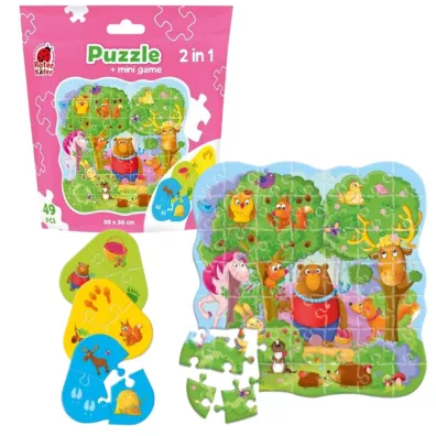 Puzzle w saszetce 49 el. Magiczny las + mini gra Roter Kafer