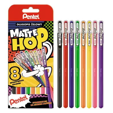Pentel D�ugopis �elowy MatteHop 8 kolor�w ABCDFGPV 8 szt.
