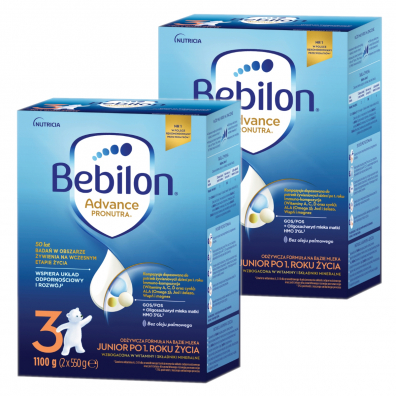 Bebilon 3 Pronutra-Advance Odywcza formua na bazie mleka po 1. roku ycia Zestaw 2 x 1100 g