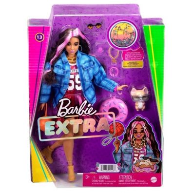 Barbie Extra Lalka Sportowa sukienka/Czarno-różowe włosy HDJ46 Mattel