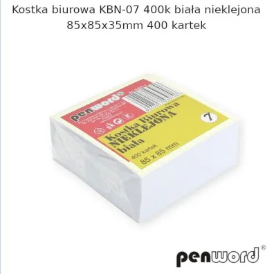 Polsirhurt Kostka biurowa bia�a 85x85x35mm 400 kartek