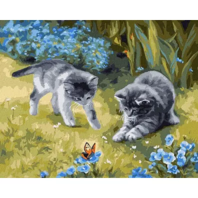 Ideyka Malowanie po numerach - Koty w ogrodzie 40x50cm
