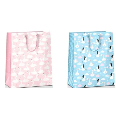 Pan Dragon Torebka ozdobna du�a A4 narodziny mix 2 wzor�w (31,5x26x12cm)