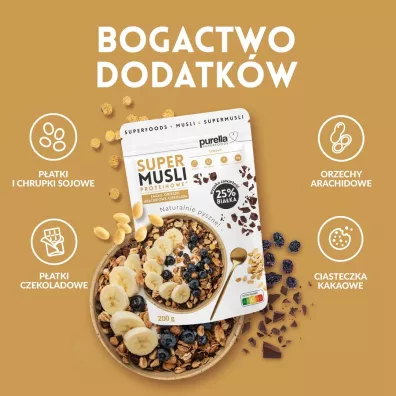 Purella SuperMusli Proteinowe zestaw 3 x 200 g
