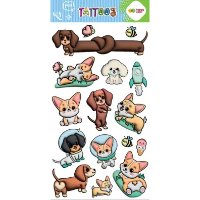 Tatua�e zmywalne CORGI TEAM 100x200mm Happy Color