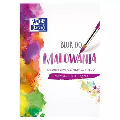 Oxford Blok do malowania A4 bia�y 20 kartek