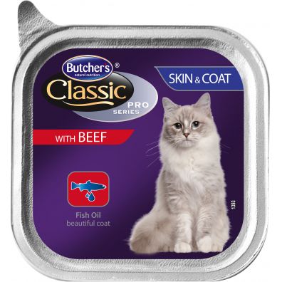 Butchers Classic Skin&Coat Pasztet z wołowiną dla kotów 100 g