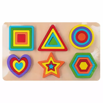 Puzzle Uk�adanka drewniana Kszta�ty 27 element�w SMILY PLAY SPW84986
