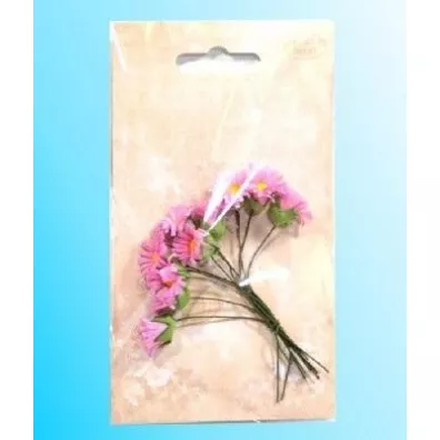 Galeria Hobby Kwiatki papierowe margerytki wi�zka r�owe 10 szt.