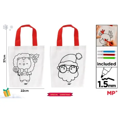 Mp Main Paper Torba �wi�teczna do malowania Miko�aj lub Kotek z flamastrami 1szt.mix