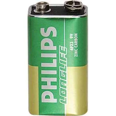 Philips Baterie Bateria cynkowo-chlorowa 6F22 PHILIPS LONGLIFE 9V FOL
