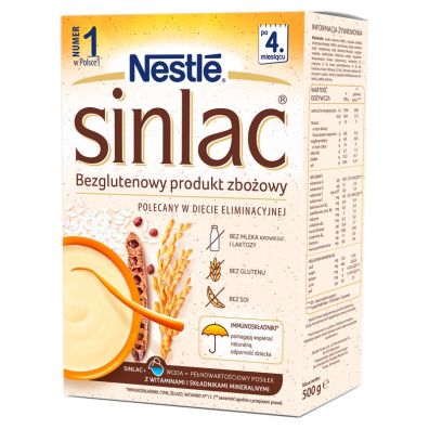 Nestle Sinlac Bezglutenowy produkt zboowy powyej 4. miesica 500 g