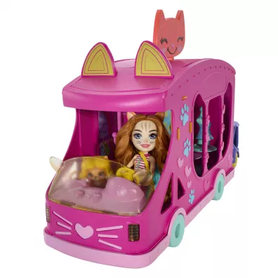 Enchantimals Mobilne studio mody Zestaw + lalka Kotek HPB34 Mattel