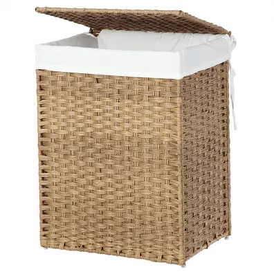 Songmics Kosz stojcy naturalny na pranie 46 cm Brzowy