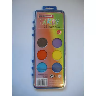 Polsirhurt Farby wodne + p�dzelek 12 kolor�w
