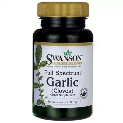 Swanson Full Spectrum Garlic (Cloves) (Zbki czosnku) 400mg suplement diety 60 kaps.