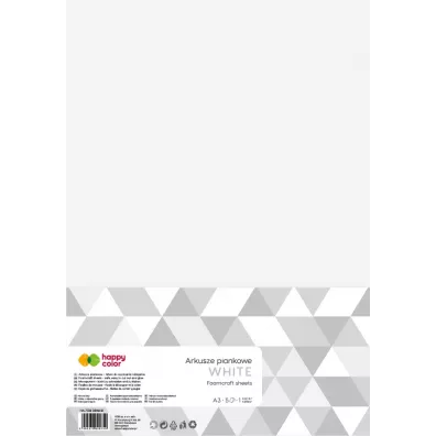 Happy Color Arkusze piankowe A3 bia�e 5 arkuszy