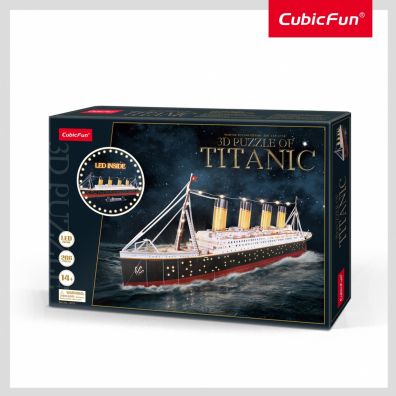 Puzzle 3D 246 el. Titanic LED Cubic Fun