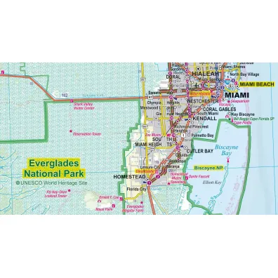 Florida road and tourist map 1:800 000 laminat