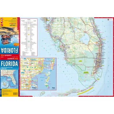Florida road and tourist map 1:800 000 laminat