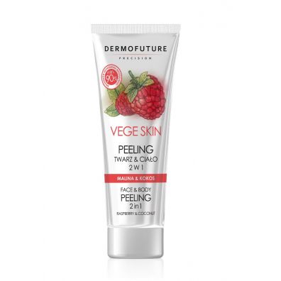 Dermofuture Vege Skin Face & Body Peeling 2in1 peeling do twarzy i ciała Raspberry & Coconut 200 ml