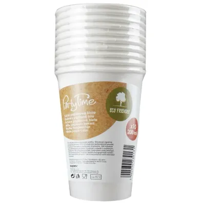 Kubki papierowe bia�e 200ml 10 szt.