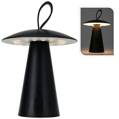 H&S Decoration Lampa stoowa USB LED czarna 17 cm