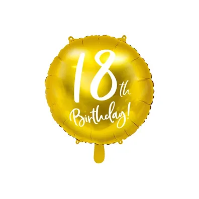 PartyDeco Balon foliowy 18th Birthday z�oty 45cm