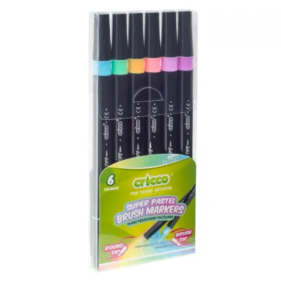 Cricco Pisaki p�dzelkowe pastelowe dwustronne 6 szt.