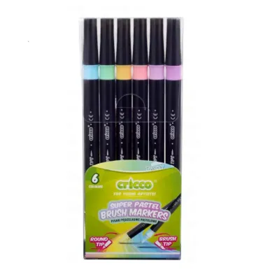Cricco Pisaki p�dzelkowe pastelowe dwustronne 6 szt.