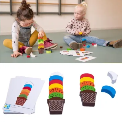 Lody drewniane - nauka kolor�w i koordynacji Bs Toys
