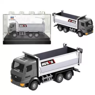 Wywrotka metalowa srebrna 1:80 LeanToys