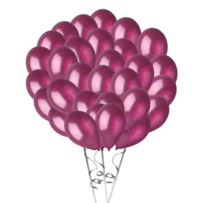 Balony metalizowane 10 bordowe 25 cm