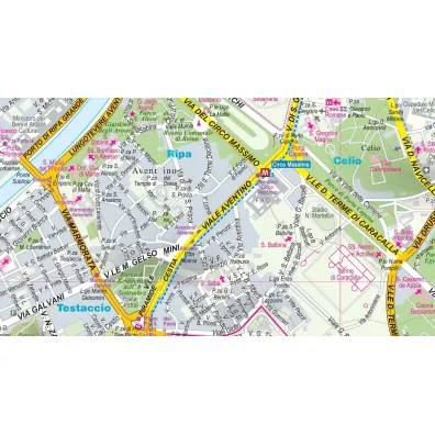 Rome and the Vaticancity street map 1:15 000 laminat 2025