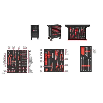 Einhell W�zek narz�dziowy 6-szuflad 149el.