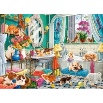 Puzzle 100 el. Crazy Pet Bath Castorland