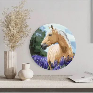 Twoje Hobby Malowanie po numerach okr�g�e - Ko� w lawendzie 40cm