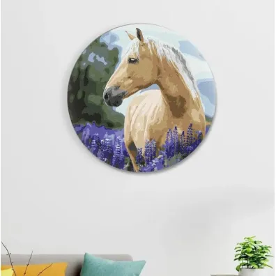 Twoje Hobby Malowanie po numerach okr�g�e - Ko� w lawendzie 40cm