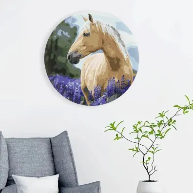 Twoje Hobby Malowanie po numerach okr�g�e - Ko� w lawendzie 40cm