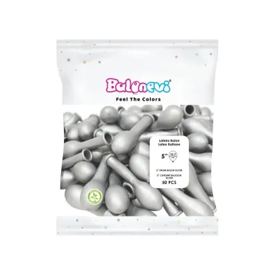 GoParty Balony lateksowe Chrome srebrne 12cm
