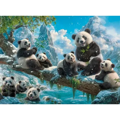 Puzzle 2000 Pandas` Winter Fun Castorland