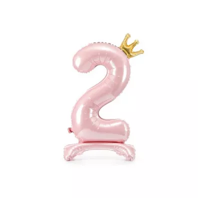 PartyDeco Stoj�cy balon foliowy 2 jasny r�owy 84cm