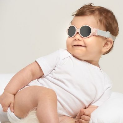 Beaba Okulary przeciwsoneczne dla dzieci z elastyczn opask 0-9 miesicy Chalk pink